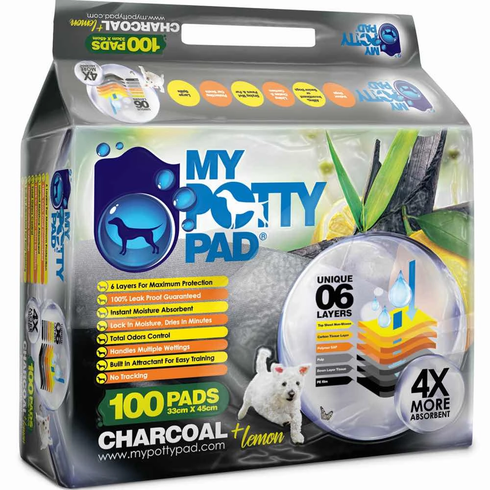 BUNDLE DEAL: My Potty Pad Charcoal Lemon Pee Pad For Dogs dog shampoo,pet wipes,dog cleaning spray