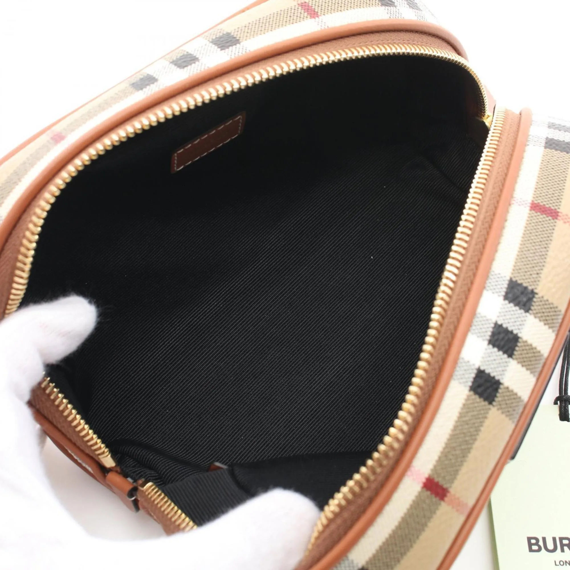 Burberry  Coated Canvas Leather Weekend Bag