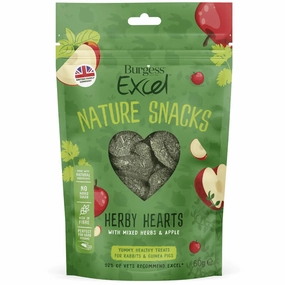 Burgess Excel Nature Snacks Herby Hearts Treats For Rabbits & Guinea Pigs 60g parrot cage,small bird perch,exotic pet bird