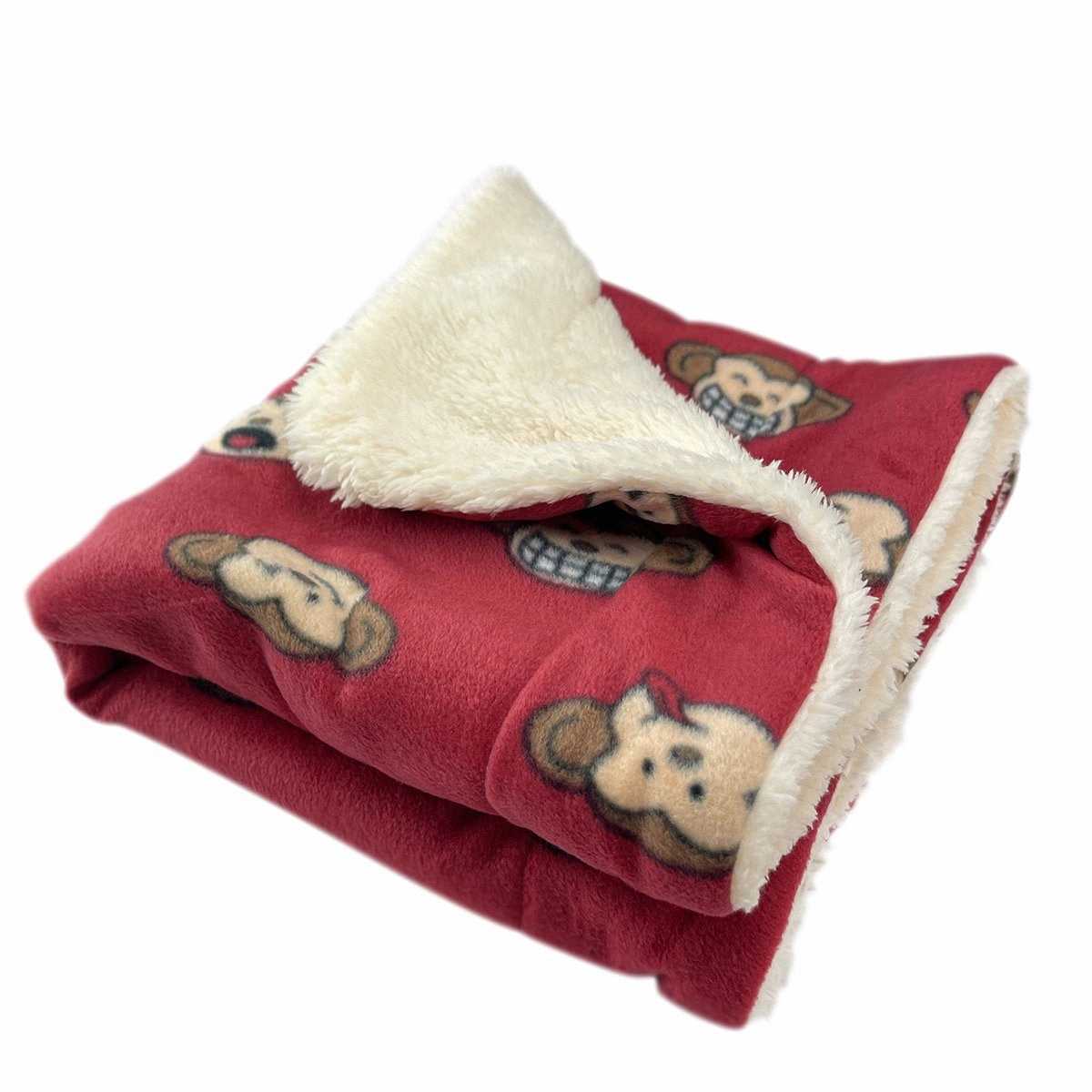 Burgundy Silly Monkey Fleece Dog Blanket fleece dog blanket,soft dog throw,cozy pet blanket