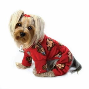 Burgundy Silly Monkey Fleece Turtleneck Dog Pajamas dog underwear,dog diaper,pet undergarments
