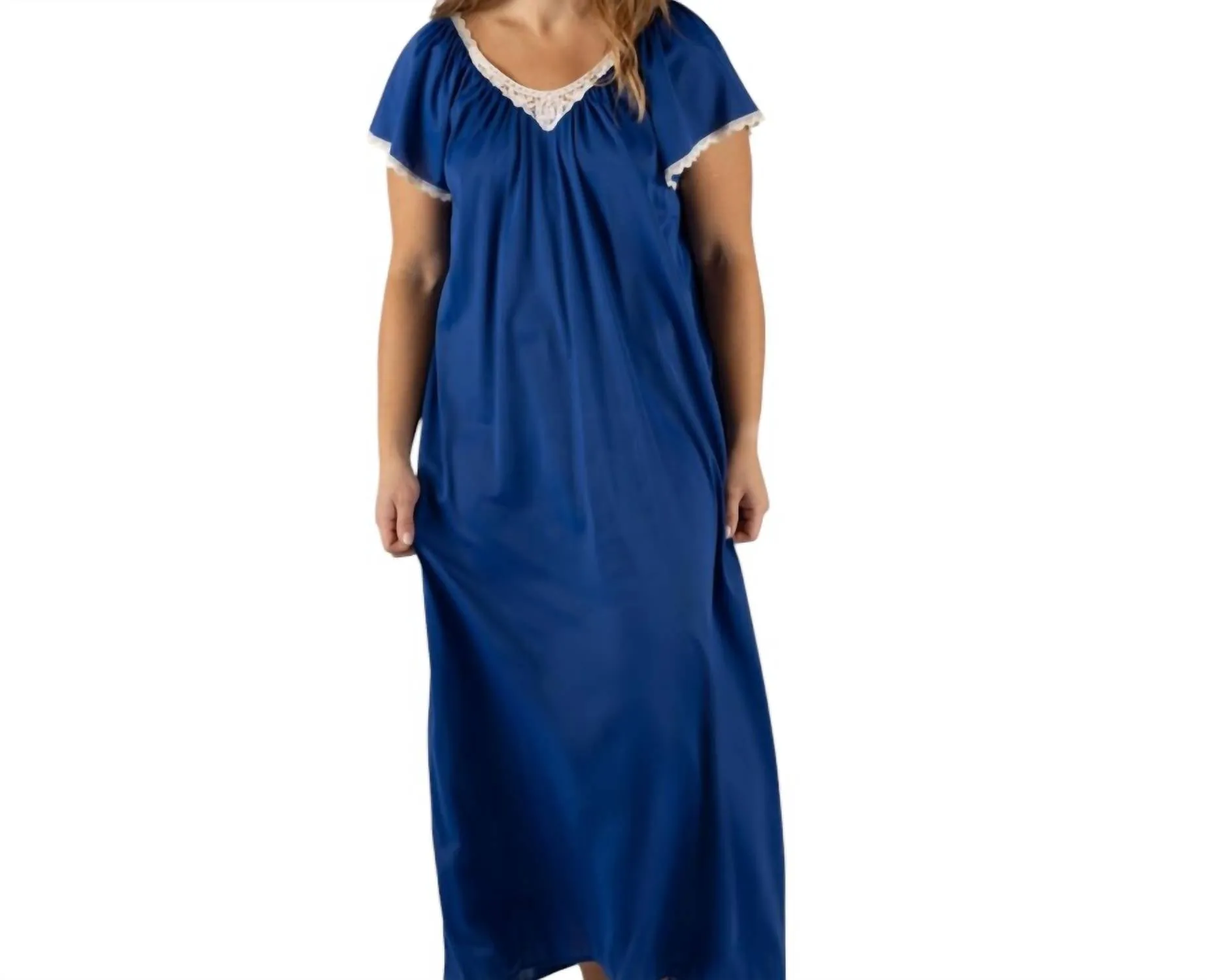 Cameo Long Nightgown In Navy