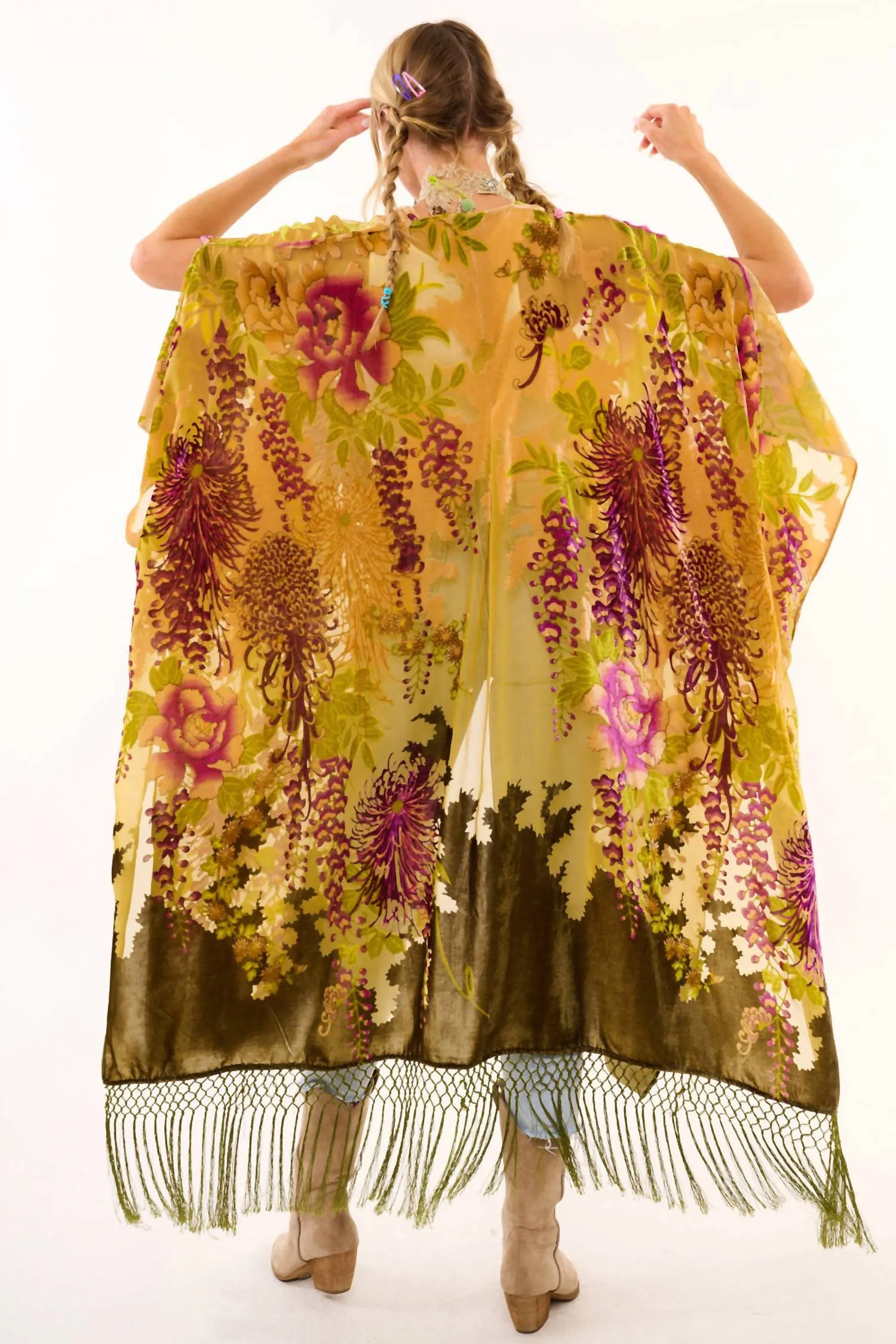 Camila Forest Kimono In Yellow