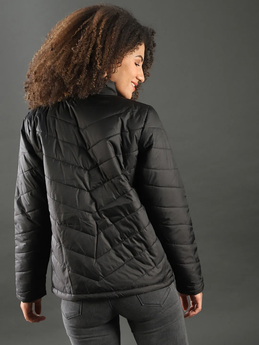 Campus Sutra Women Solid Stylish Casual Bomber Jacket
