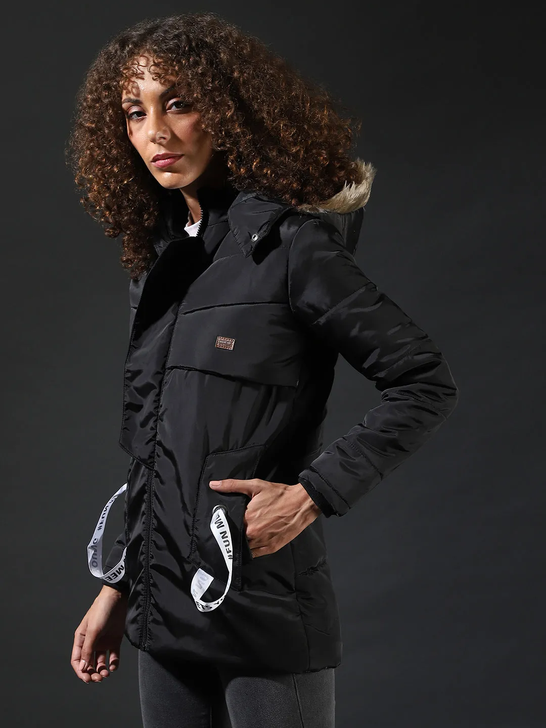Campus Sutra Women Stylish Solid Casual Bomber Jacket