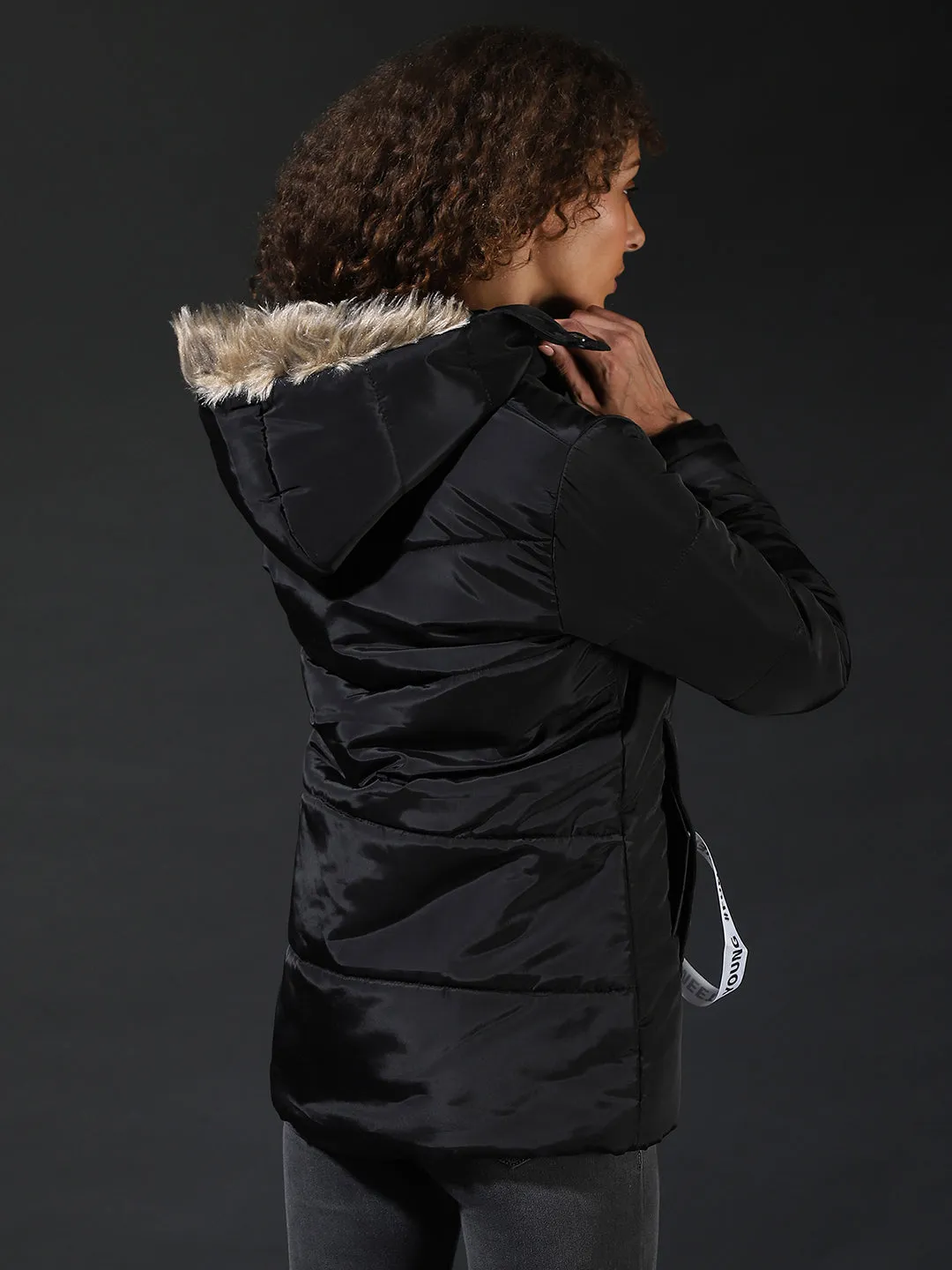 Campus Sutra Women Stylish Solid Casual Bomber Jacket