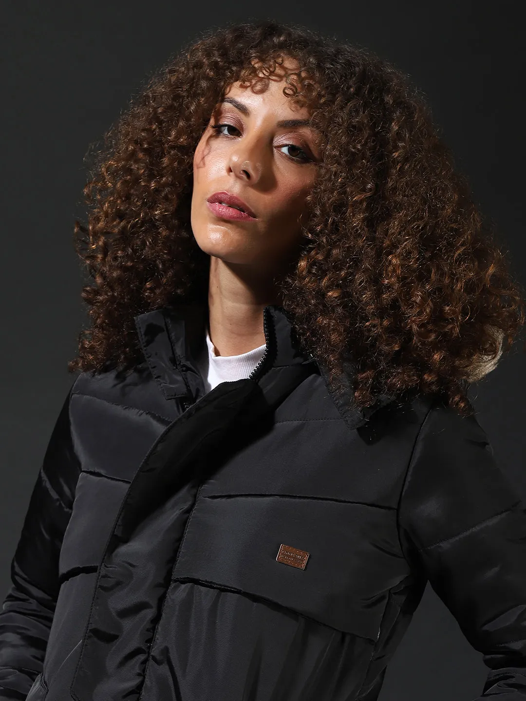 Campus Sutra Women Stylish Solid Casual Bomber Jacket