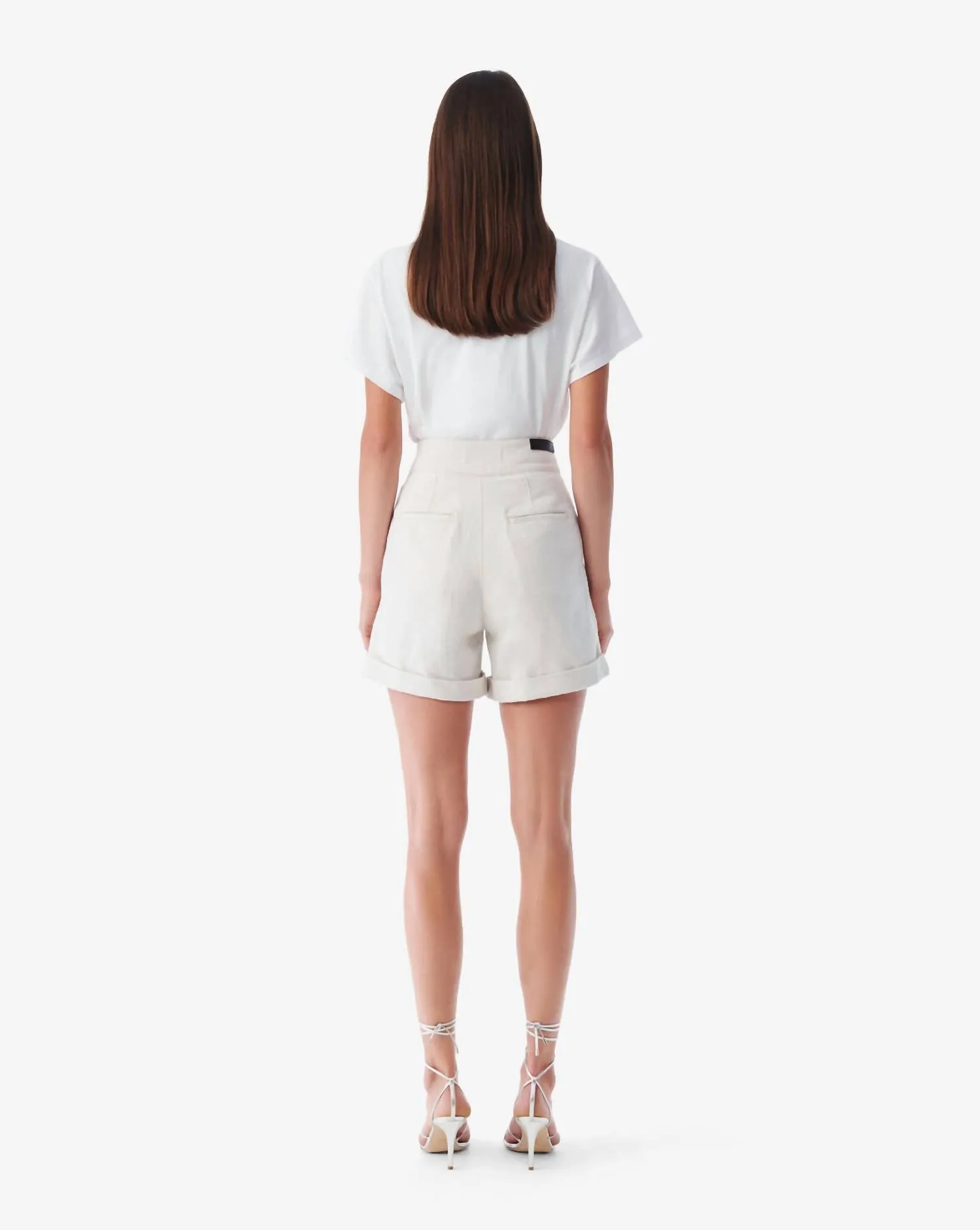 Canva High-Waisted Denim Shorts In White