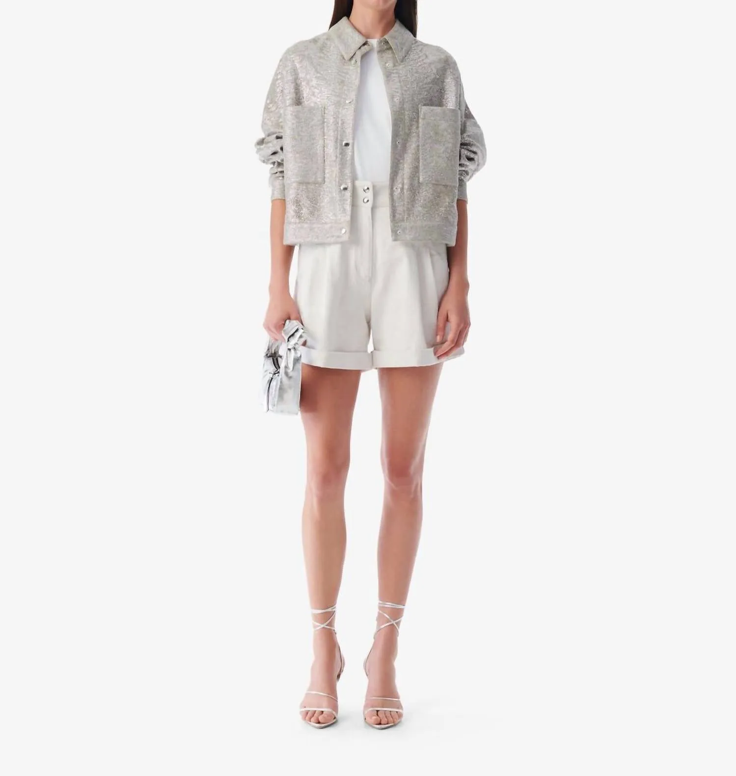 Canva High-Waisted Denim Shorts In White