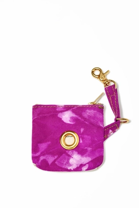 Canvas Poop Bag Pouch: Tie Dye Magenta dog business cards,pet business supplies,doggie storefront