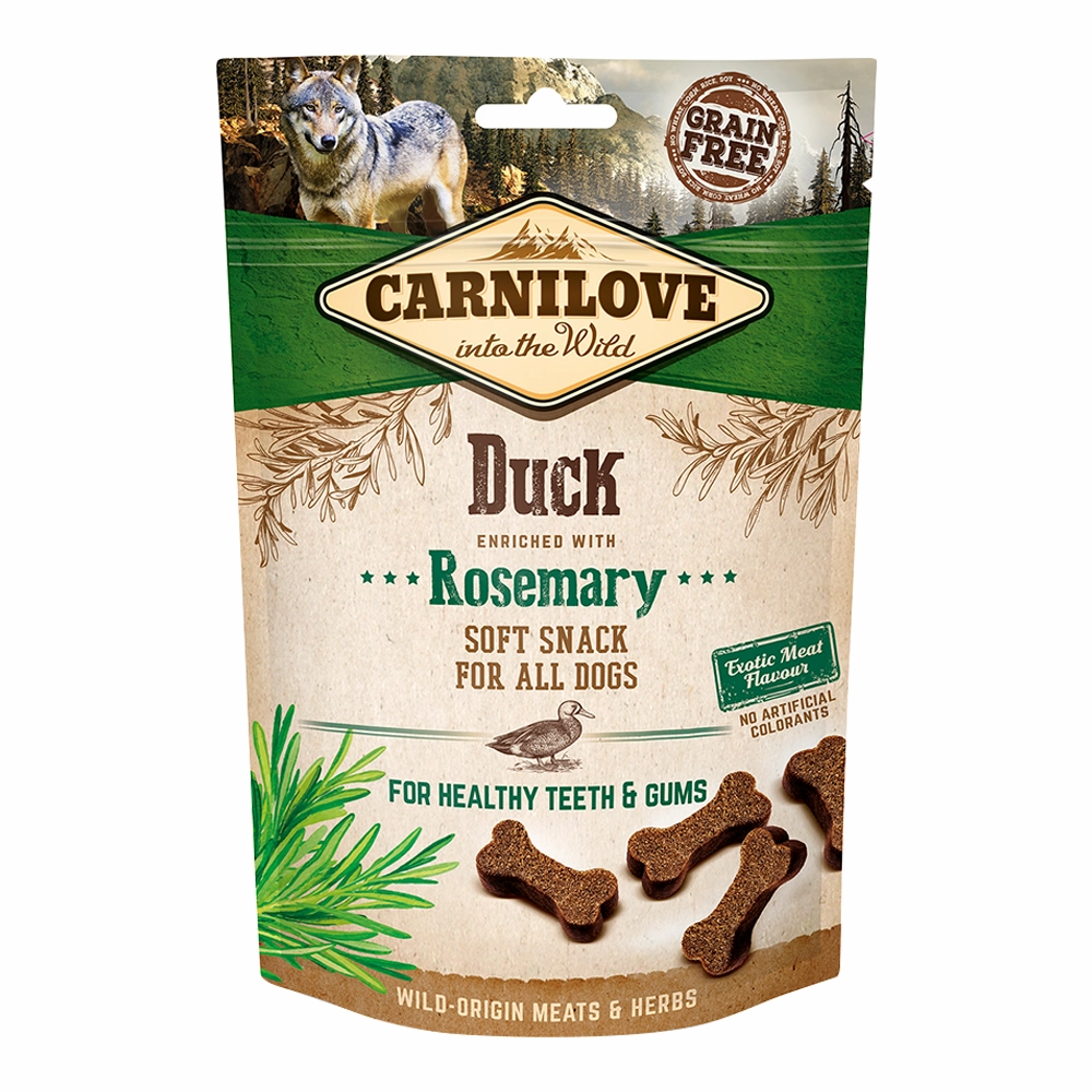 Carnilove Duck enriched with Rosemary Soft Snack for Dogs - 200g meat dog treat,healthy dog snack,jerky for dogs