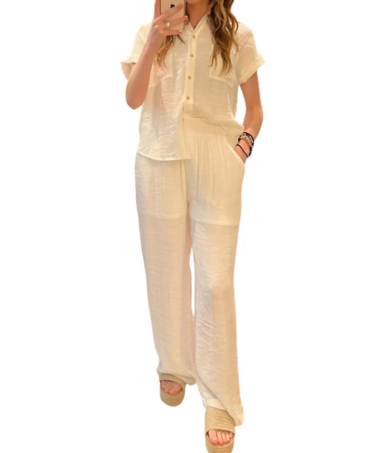 Carolina Pant Set In White