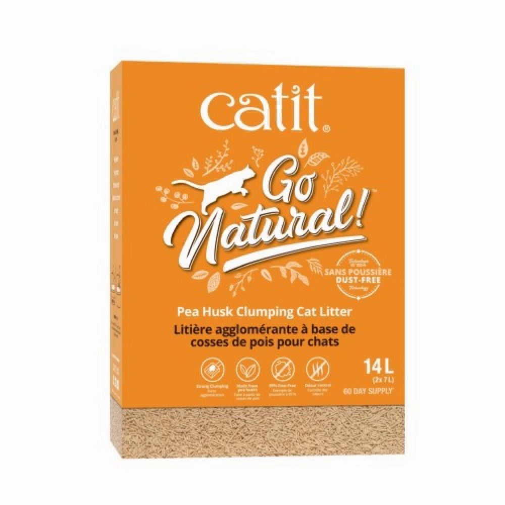 Catit Go Natural Clumping Pea Husk Cat Litter 14L clumping cat litter,natural cat litter,dust free cat litter