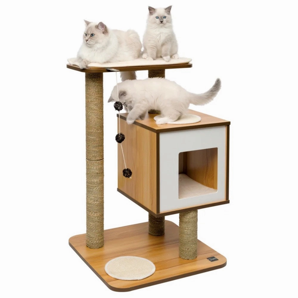 Catit Vesper V-Base In Walnut Cat Condo cat scratching post,cat scratch pad,cat furniture scratcher
