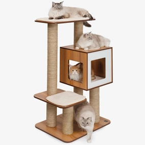 Catit Vesper V-High Base Giant In Walnut Cat Condo cat scratching post,cat scratch pad,cat furniture scratcher
