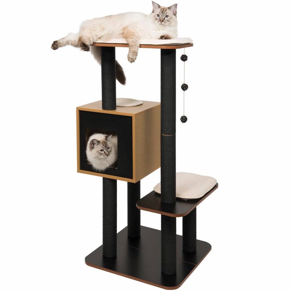 Catit Vesper V-High Base In Black Cat Condo cat scratching post,cat scratch pad,cat furniture scratcher