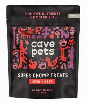 Cave Pets Liver   Beets Super Chomp Treats 90g Bag stainless steel bowl,metal pet feeder,steel water dish