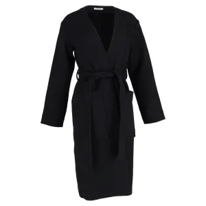 Celine Belted Coat in Black Cashmere