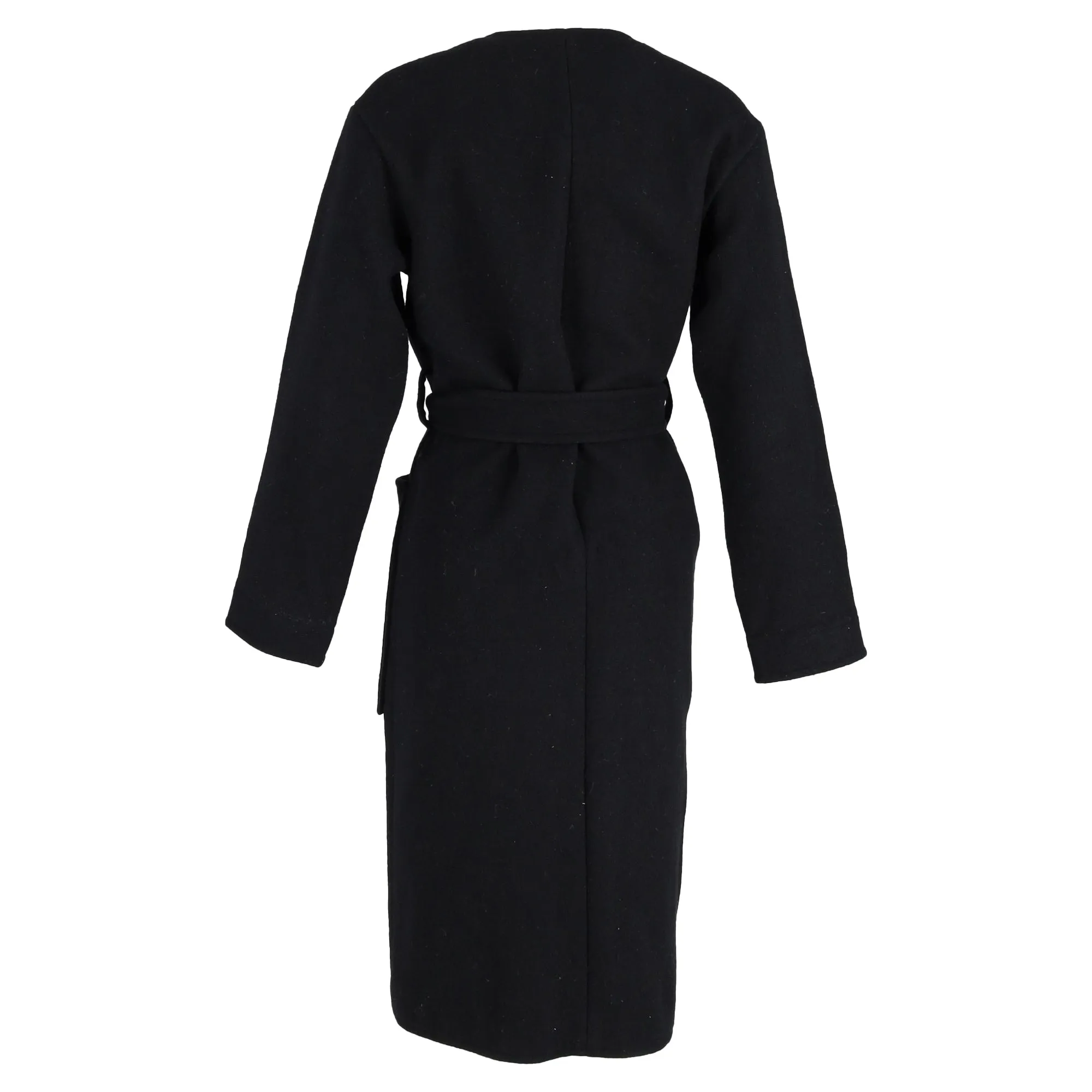 Celine Belted Coat in Black Cashmere