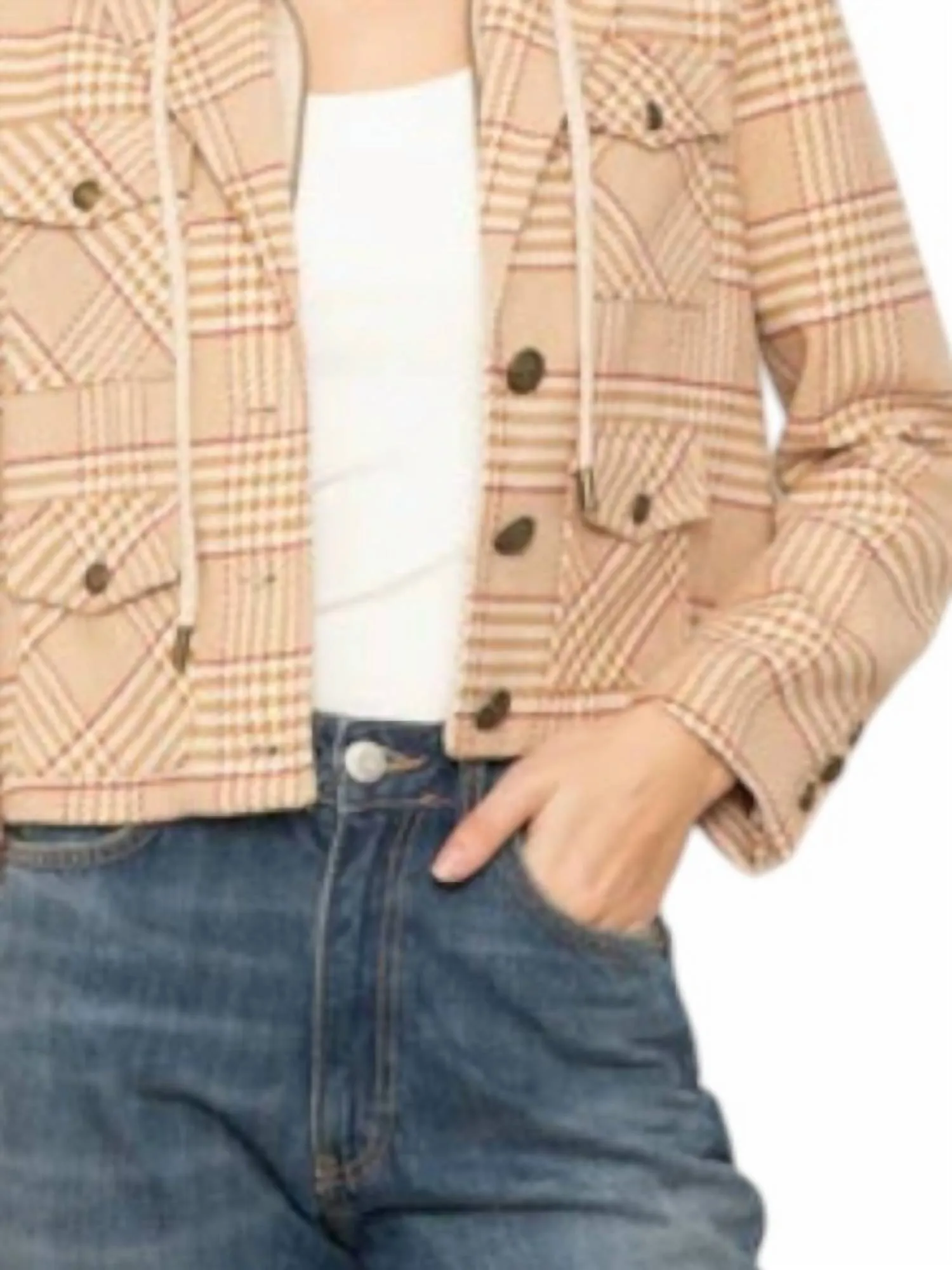 Celine Dickie Jacket In Camel Plaid