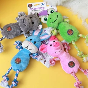 Charming Pet 8" Super Soft Knot Frog durable dog toy,rope chew toy,interactive dog toy