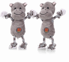 Charming Pet 8" Super Soft Knot Hippo durable dog toy,rope chew toy,interactive dog toy