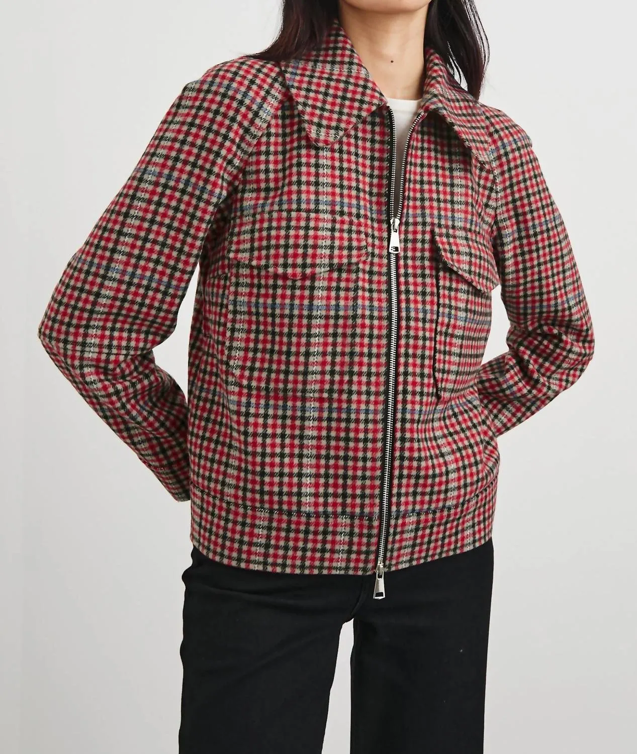 Cheyenne Jacket In Crimson Mini Check
