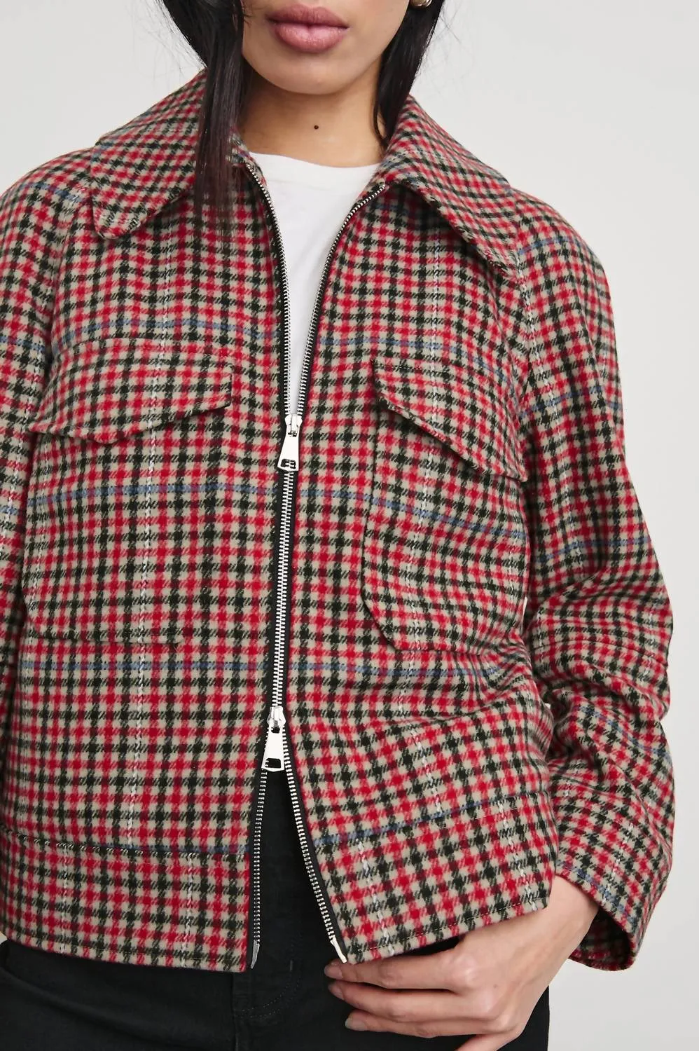 Cheyenne Jacket In Crimson Mini Check