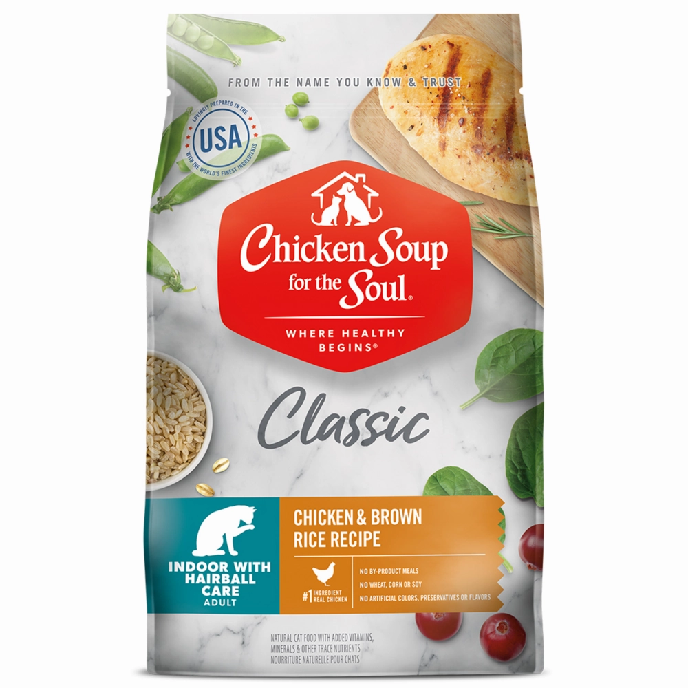 Chicken Soup For The Soul Indoor Recipe with Chicken & Brown Dry Cat Food cat toys and food,complete cat care,all in one cat kit