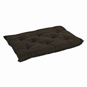 Chocolate Bones Microvelvet Tufted Cushion Dog Crate Mat crate mat,memory foam pad,dog bed cushion