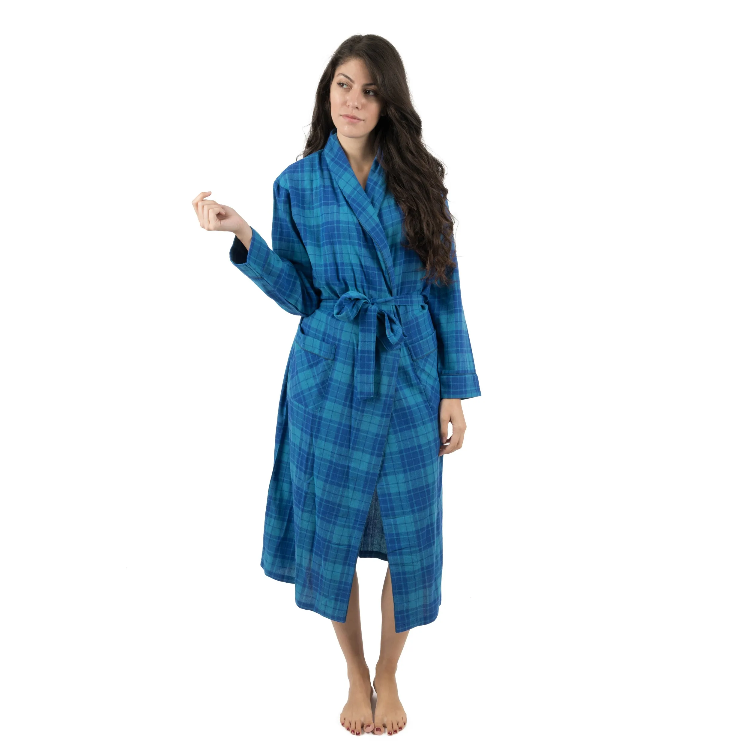 Christmas Womens Flannel Robe Plaid