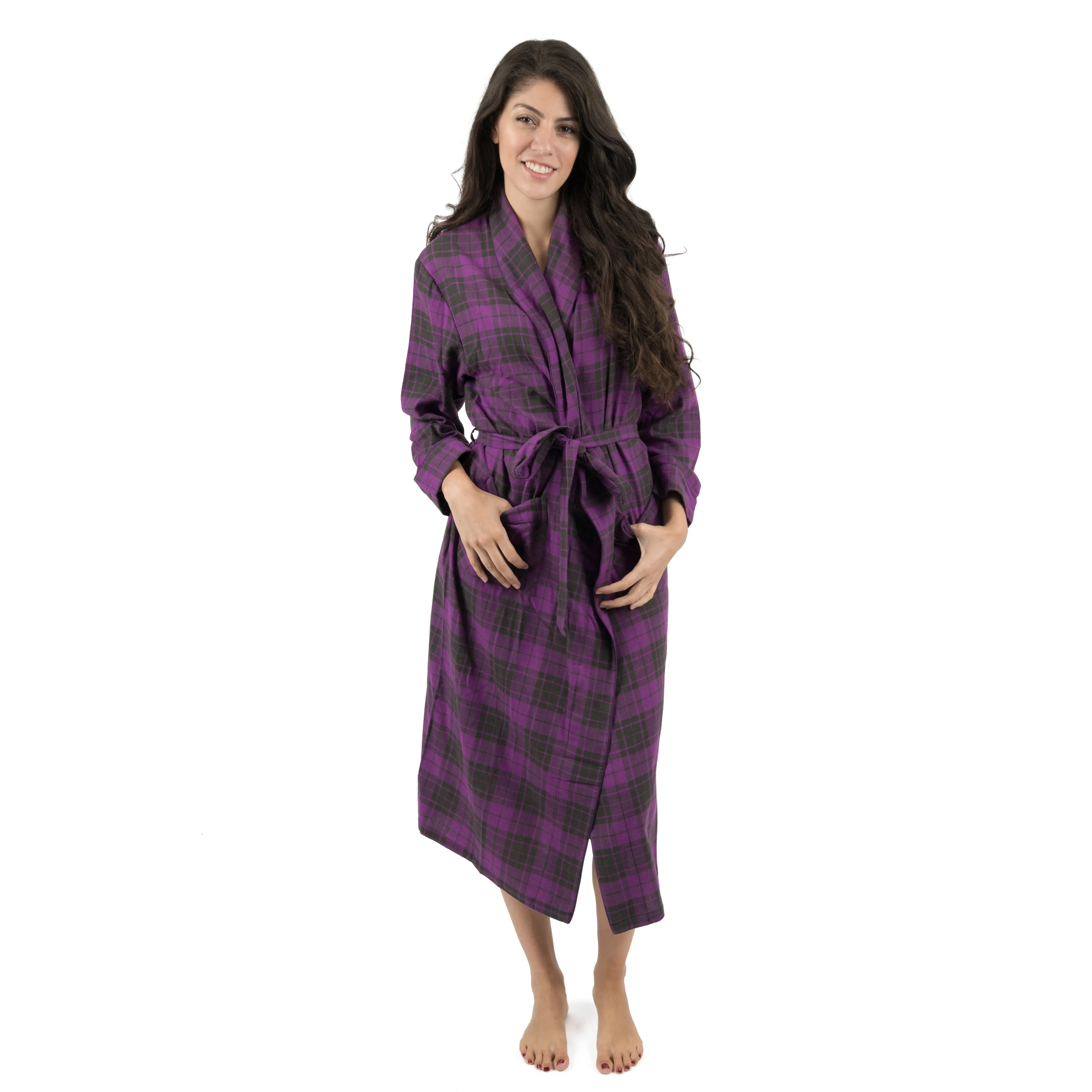 Christmas Womens Flannel Robe Plaid