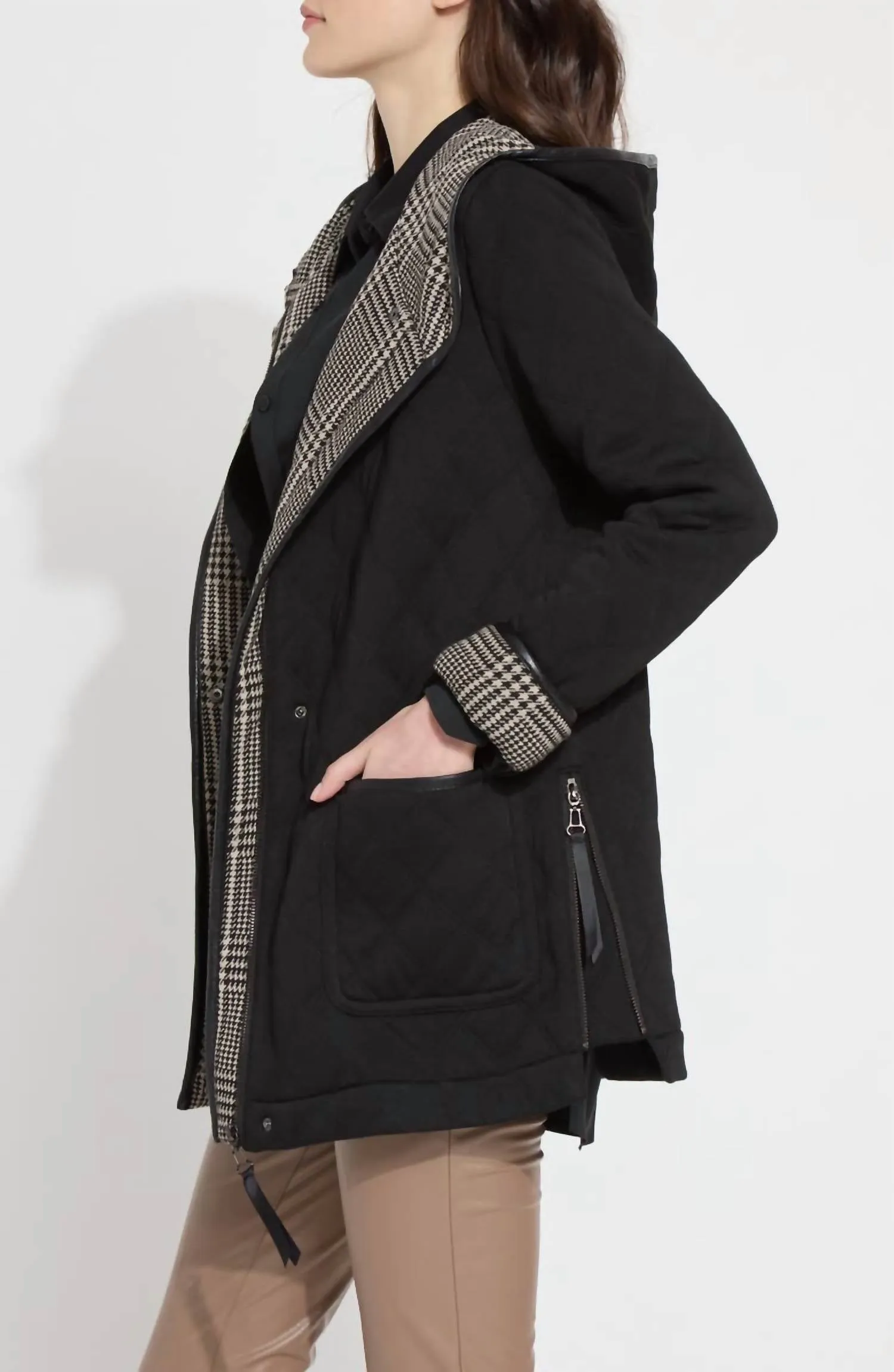 Ciana Quilted Parka Jacket In Black