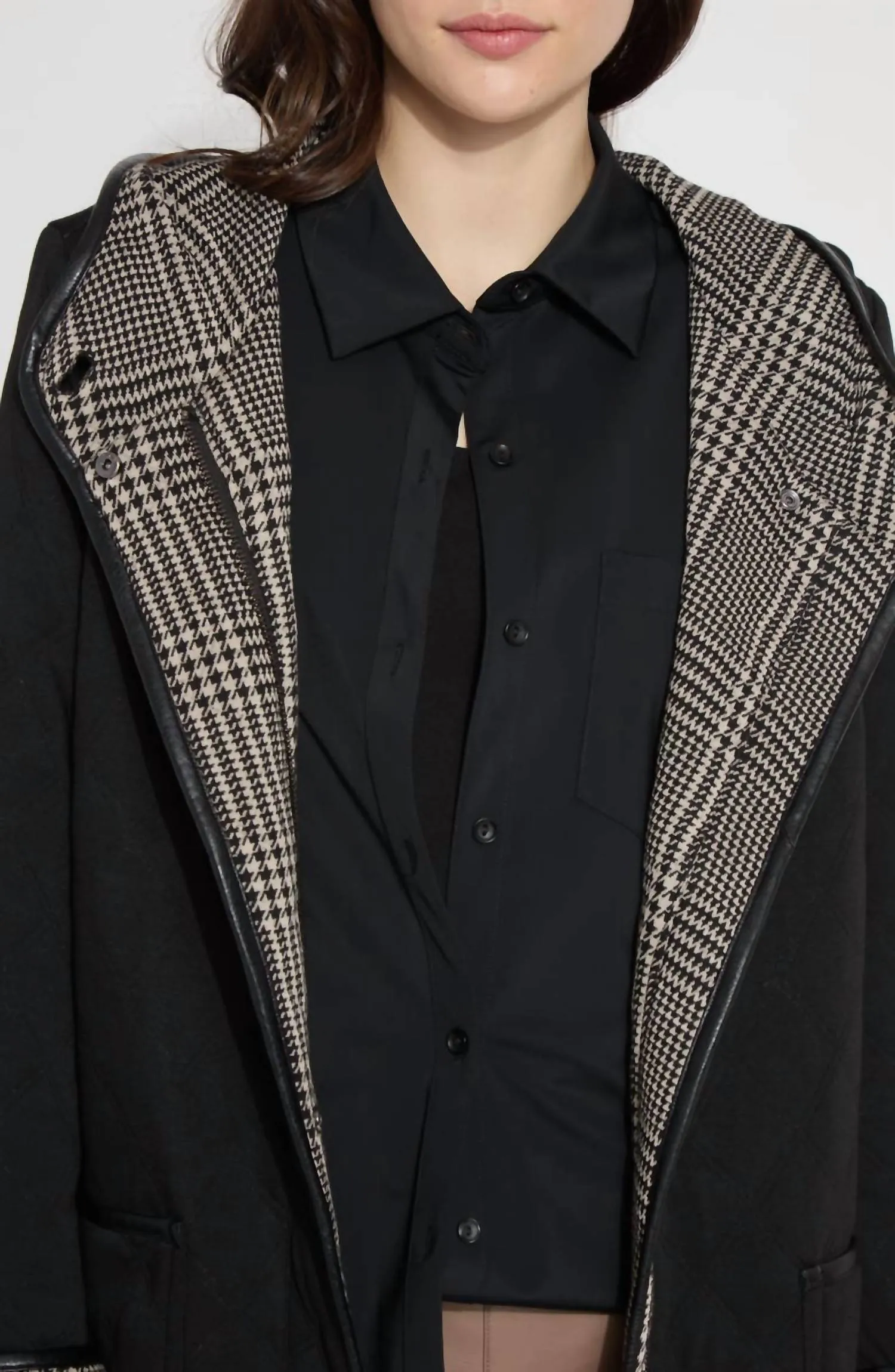 Ciana Quilted Parka Jacket In Black