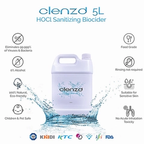 Clenzd HOCL Sanitizing Biocider 5L dog shampoo,pet wipes,dog cleaning spray