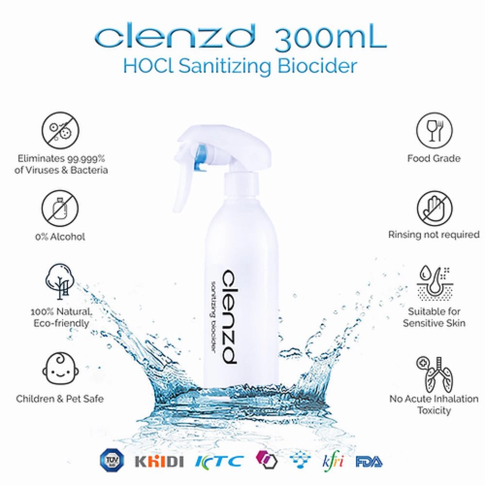 Clenzd HOCL Sanitizing Biocider Spray 300ml dog shampoo,pet wipes,dog cleaning spray