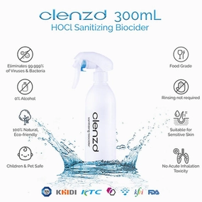 Clenzd HOCL Sanitizing Biocider Spray 300ml dog shampoo,pet wipes,dog cleaning spray