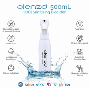 Clenzd HOCL Sanitizing Biocider Spray 500ml dog shampoo,pet wipes,dog cleaning spray
