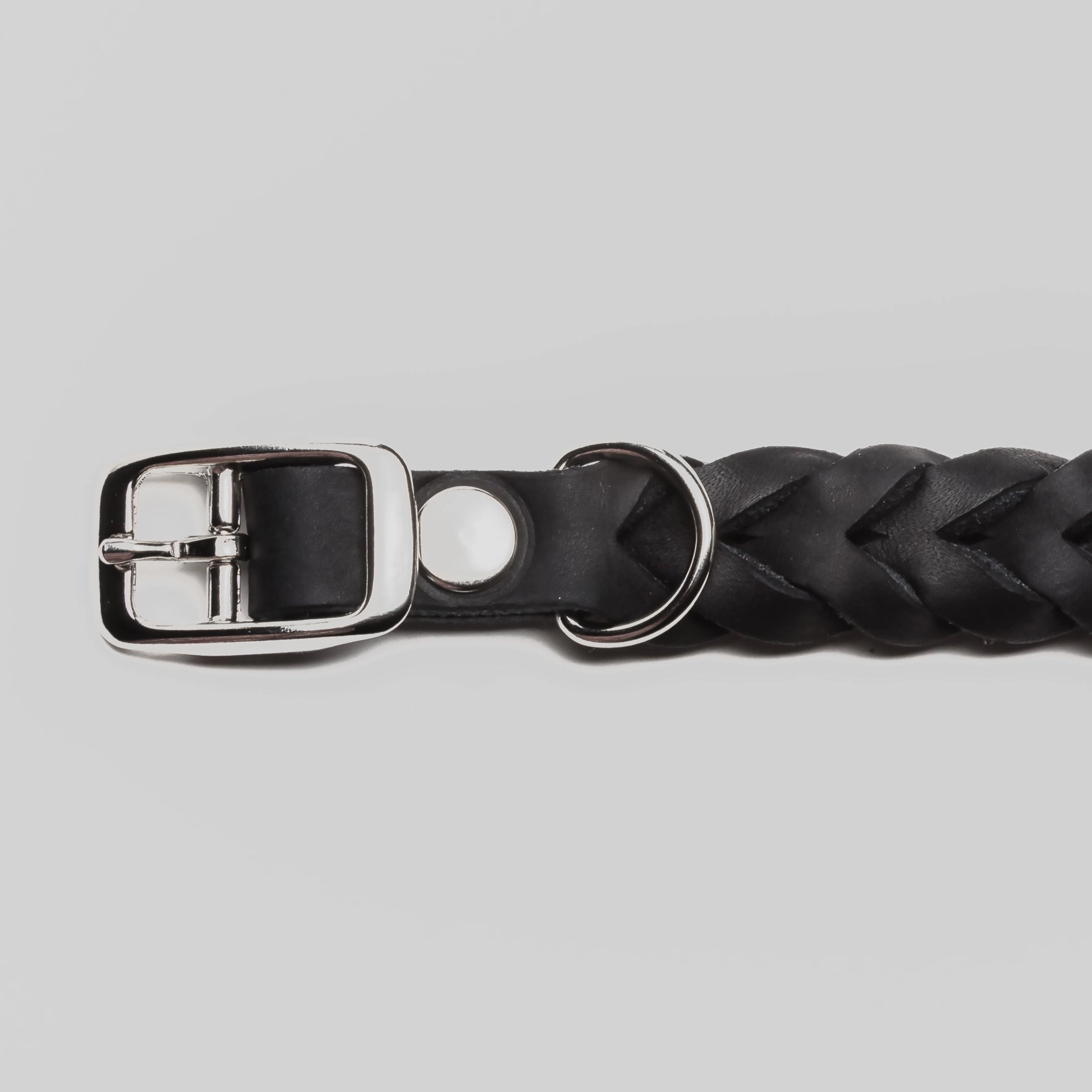 Cloud7: Central Park Black Leather Dog Collar