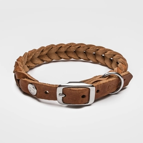 Cloud7: Central Park Leather Dog Collar, Camel dog collar,leather dog collar,adjustable dog collar