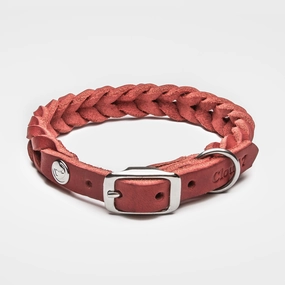 Cloud7: Central Park Leather Dog Collar, Merlot dog collar,leather dog collar,adjustable dog collar