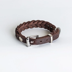 Cloud7: Central Park Saddle Brown Leather Dog Collar dog collar,leather dog collar,adjustable dog collar