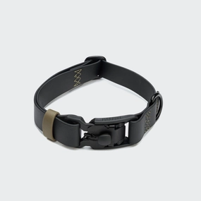 Cloud7: Dog Collar BioThane Ipanema Black-Olive dog collar,leather dog collar,adjustable dog collar