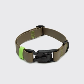 Cloud7: Dog Collar BioThane Ipanema Olive-Neon Green dog collar,leather dog collar,adjustable dog collar