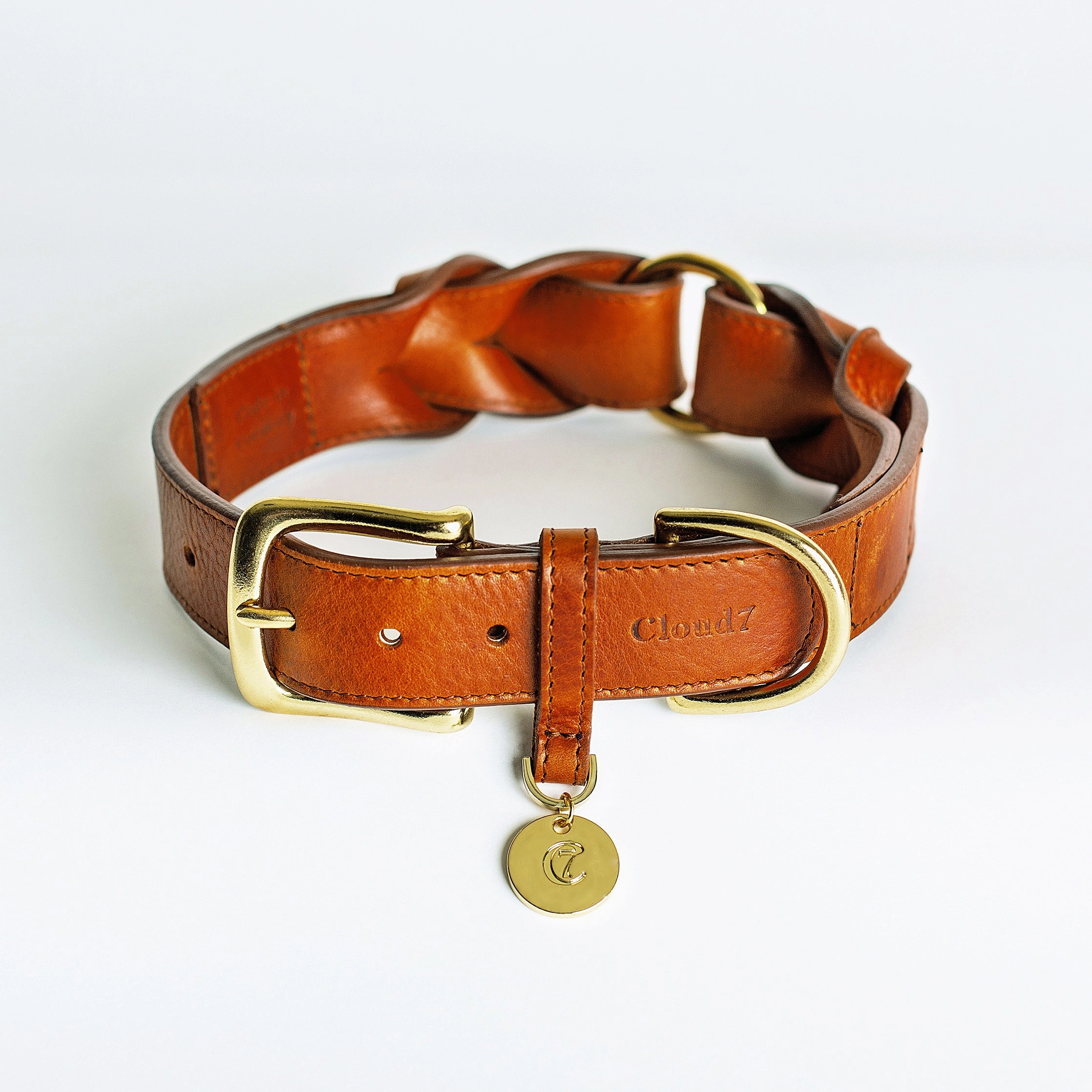 Cloud7: Hyde Park Dog Collar in Cognac dog collar,leather dog collar,adjustable dog collar