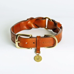 Cloud7: Hyde Park Dog Collar in Cognac dog collar,leather dog collar,adjustable dog collar