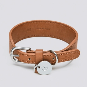 Cloud7: Vondelpark Toffee Dog Collar dog collar,leather dog collar,adjustable dog collar