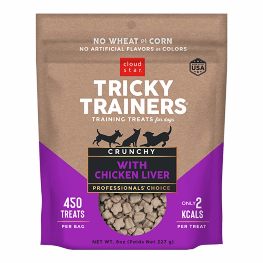 Cloud Star Dog Treats Tricky Trainers Crunchy Chicken Liver 8oz Bag dog biscuit treats,crunchy dog snacks,dog cookies
