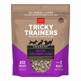 Cloud Star Dog Treats Tricky Trainers Crunchy Chicken Liver 8oz Bag dog biscuit treats,crunchy dog snacks,dog cookies