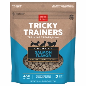 Cloud Star Dog Treats Tricky Trainers Crunchy Salmon 8oz Bag dog biscuit treats,crunchy dog snacks,dog cookies